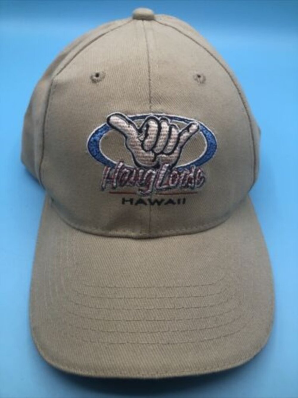 Hawaii Hang Loose Hat Cap Adjustable Beige Cap Hawaiian Hand Sign Surfware
